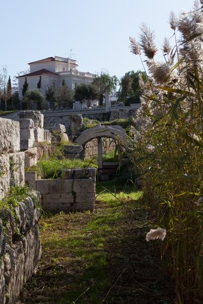 Ruins and a White Villa in Athens Athens, Greece