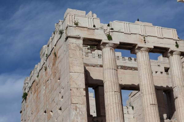 Ancient Doric temple ruins under a clear Greek sky Athens, Greece