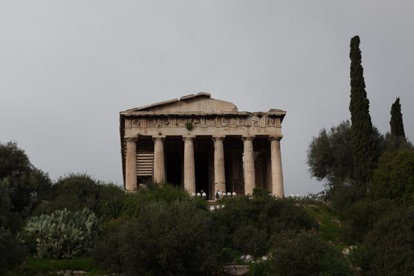Ancient Greek Temple Ruins on a Hill in Athens Athens, Greece