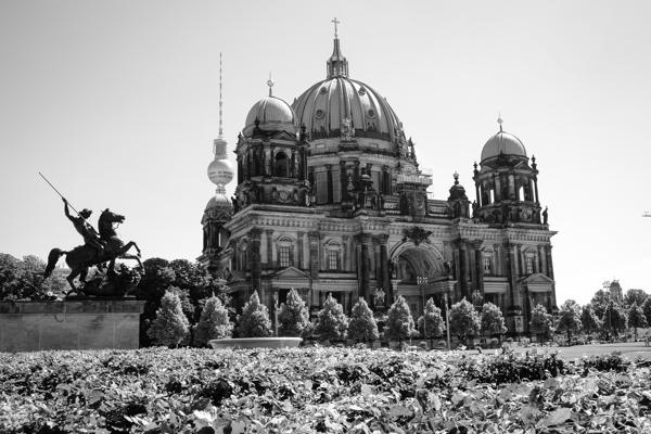 Berlin Cathedral and TV Tower from Lustgarten Berlin, Germany