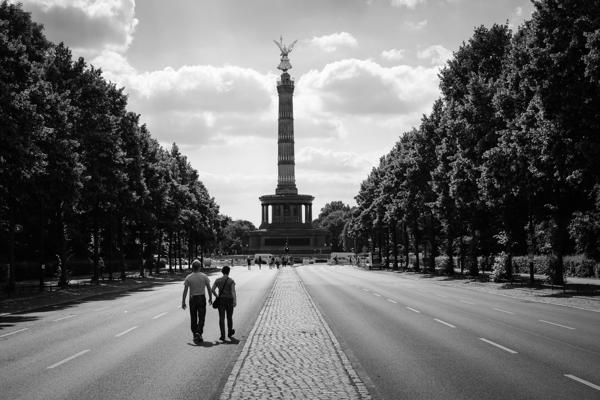 Walking Toward the Victory Column in Berlin Berlin, Germany