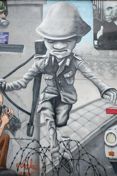 Mural of a Soldier at the East Side Gallery, Berlin Berlin, Germany