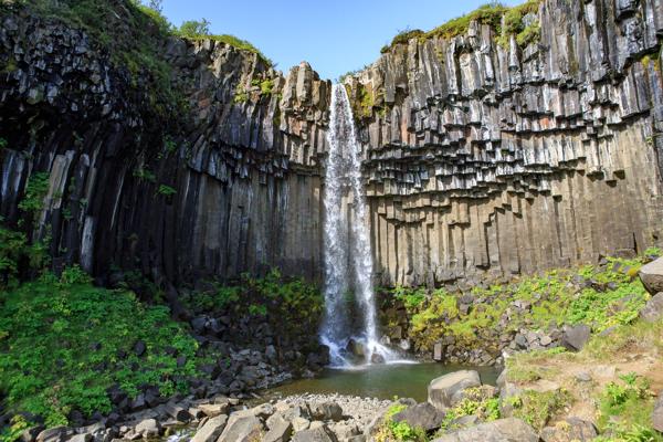 Svartifoss Waterfall with Basalt Columns, Iceland Hornafjörður, Iceland