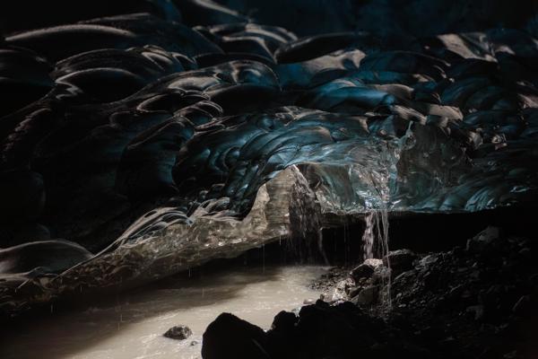 Blue Ice Cave Drip in Iceland Iceland