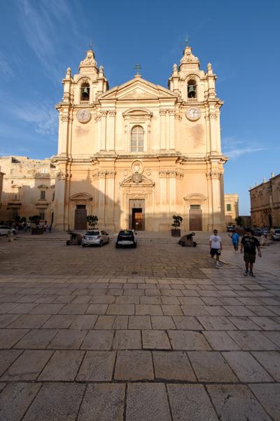St. Paul's Cathedral, Mdina — Baroque facade at golden hour Western Region, Malta