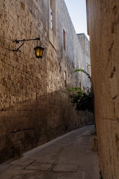 Sunlit Narrow Alley in Mdina, Malta Western Region, Malta