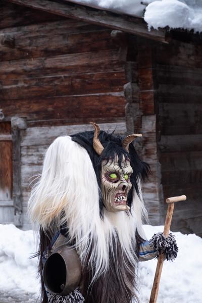 Tschäggättä Carnival Mask in the Swiss Alps Wiler (Lötschen), Switzerland