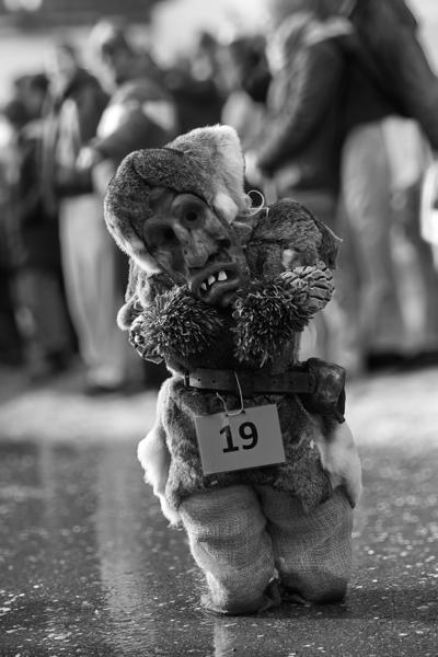 Tschäggättä Carnival Mask Figure in the Lötschental Valley (Switzerland) Wiler (Lötschen), Switzerland