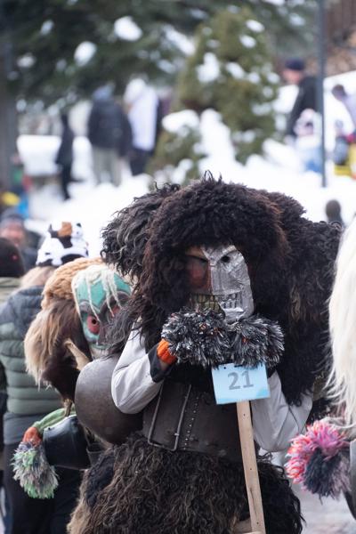 Tschäggättä Carnival Mask in the Swiss Alps (Valais, Switzerland) Wiler (Lötschen), Switzerland