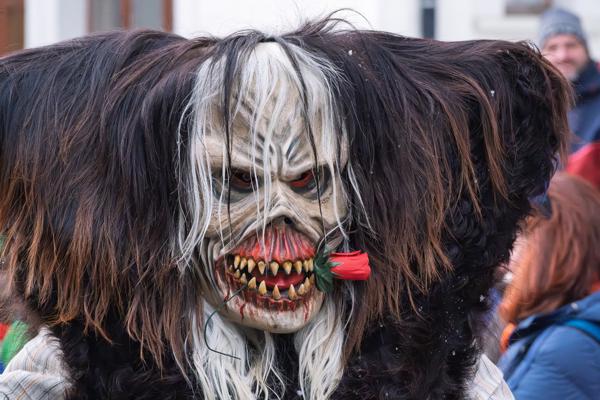 Tschäggättä Carnival Mask Portrait in the Lötschental, Switzerland Wiler (Lötschen), Switzerland