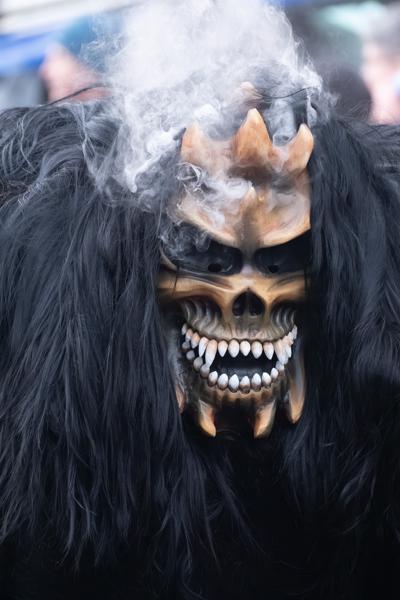 Smoke-Shrouded Tschäggättä Mask (Lötschental Carnival) Wiler (Lötschen), Switzerland