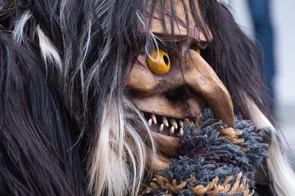 Close-up of a Tschäggättä Carnival Mask, Lötschental (Valais, Switzerland) Wiler (Lötschen), Switzerland