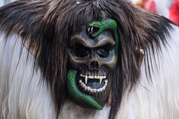 Tschäggättä Carnival Mask with Skull and Snake (Lötschental, Switzerland) Wiler (Lötschen), Switzerland