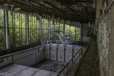 Abandoned indoor swimming pool shrouded in decay - Prypjat - Ukraine